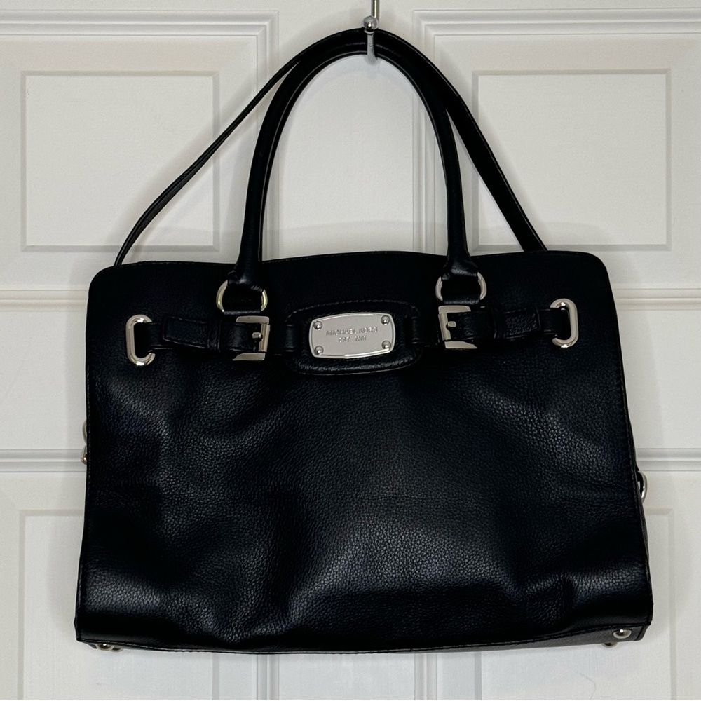 Michael Kors Hudson Leather Handbag Satchel Tote Top Handle Crossbody Strap